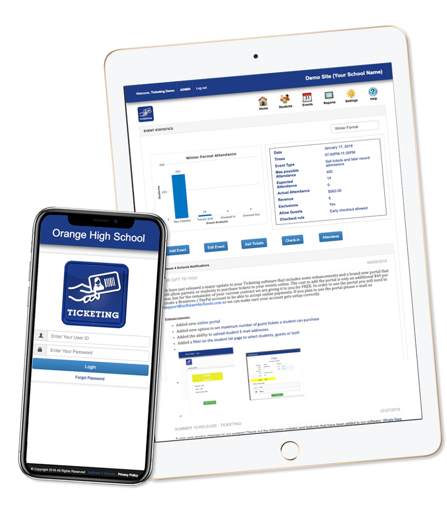 School Dance Ticket Software Digital Ticket System